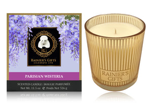 Rainier’s Gifts Classic Scented Candle (Parisian Wisteria) - Aromatherapy, 11.5 oz, 55-65 Hours Average Burn Time